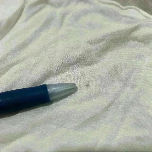 Free People FP Movement White Blue Short Sleeve Shirt Wool Oversized Top Size XS - Picture 5 of 9